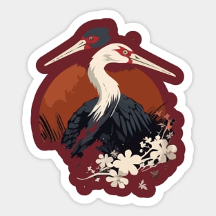 Japanese Crane Tsuru Sticker